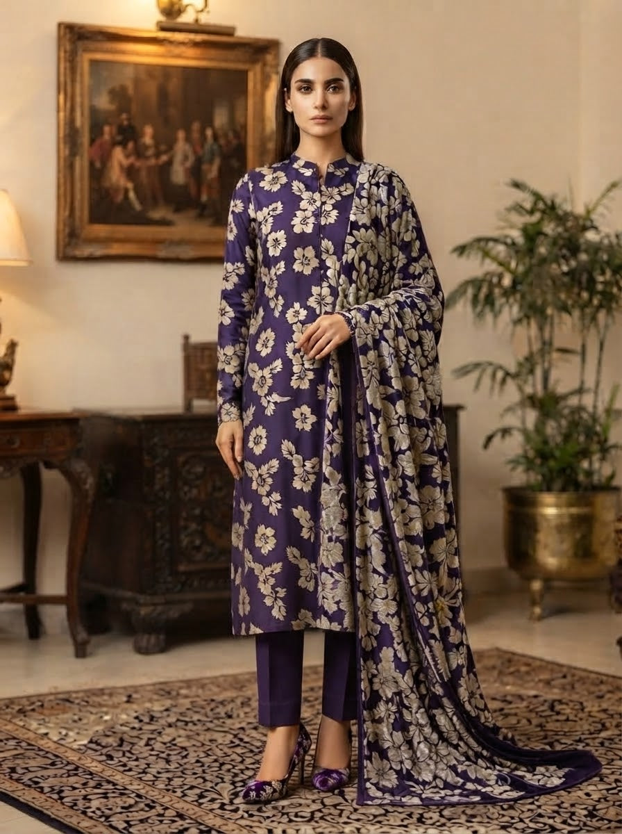 MS-1038 Pure Luxury China Patti Shirt with Palachi Dupatta