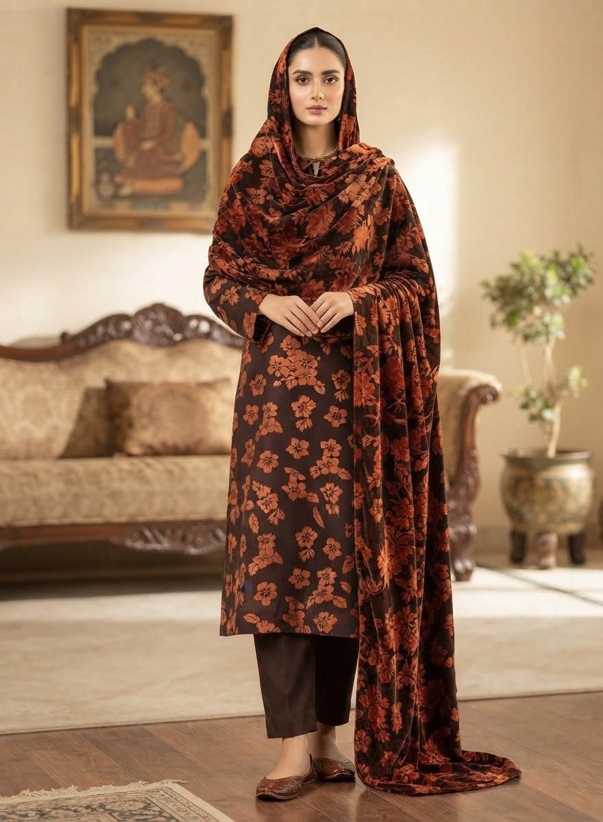 MS-1041 Pure Luxury China Patti Shirt with Palachi Dupatta