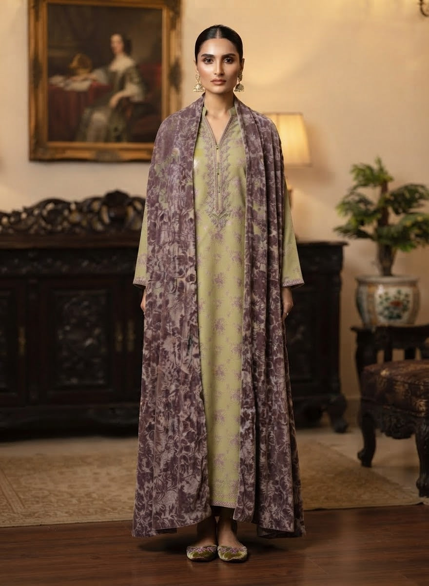 MS-1046 Pure Luxury China Patti Shirt with Palachi Dupatta