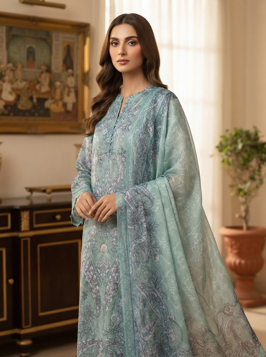 MS-1053 Pure Chiffon Barosha China Multi Digital Timeless Elegance