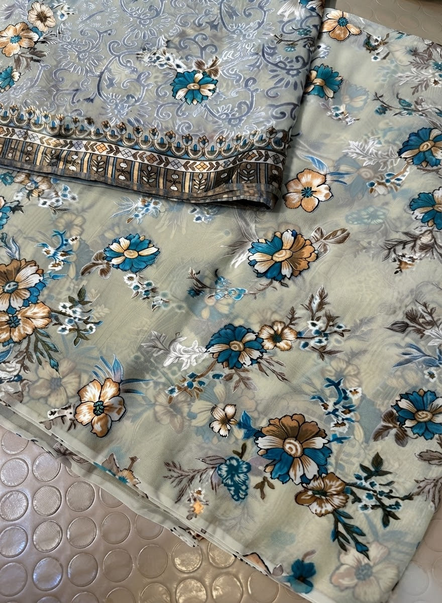 MS-1067 Pure Chiffon Barosha China Multi Digital Timeless Elegance