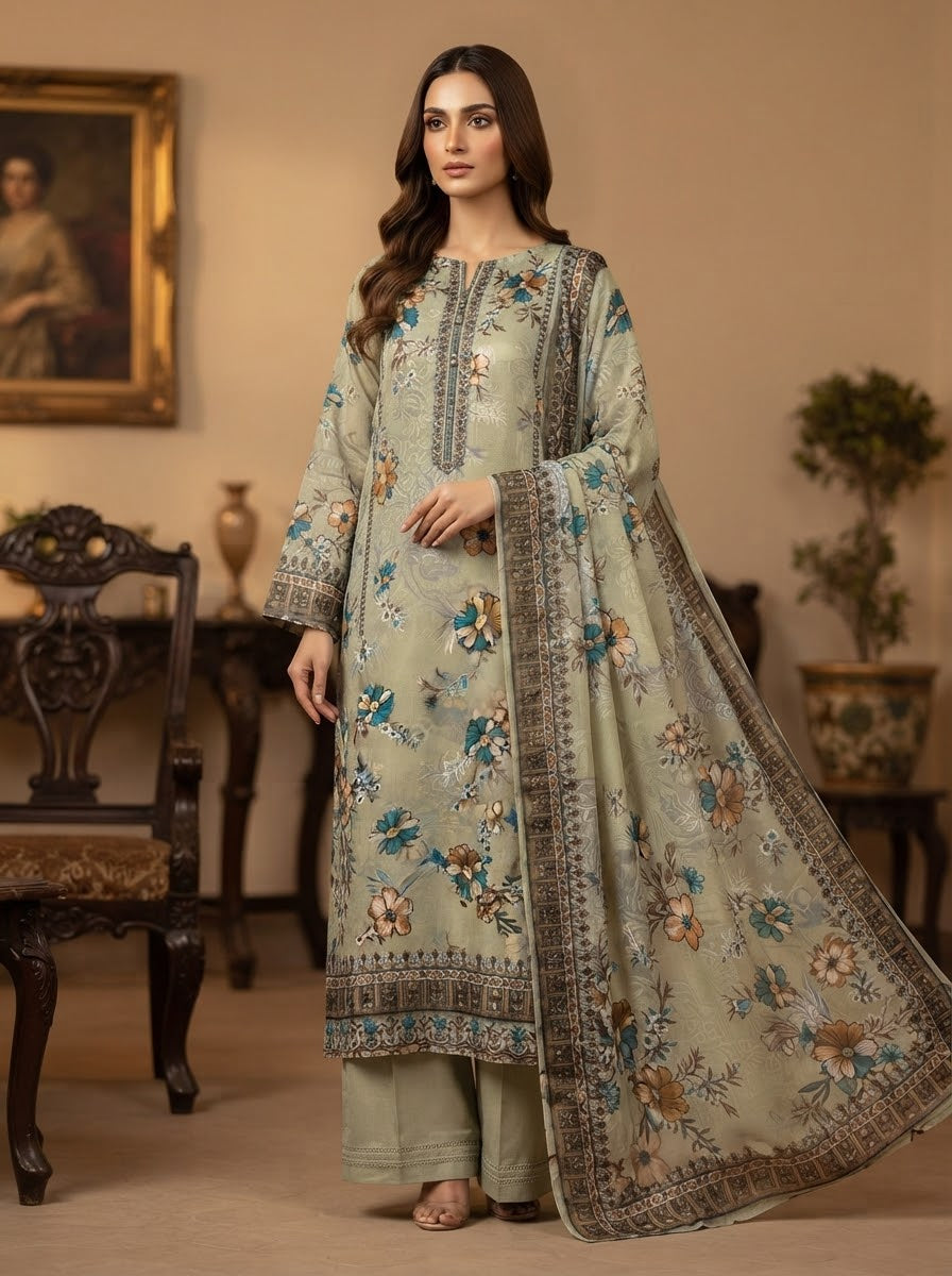 MS-1067 Pure Chiffon Barosha China Multi Digital Timeless Elegance
