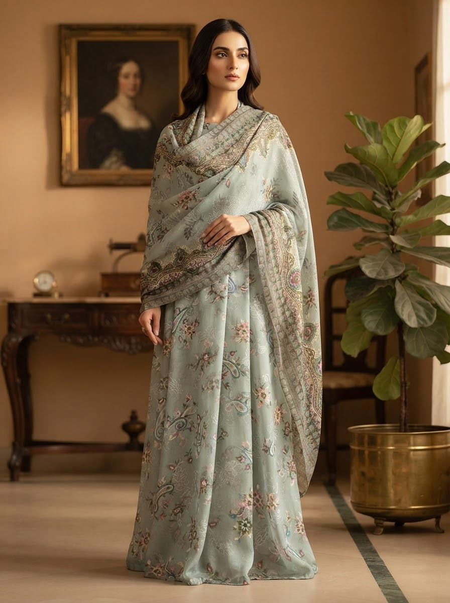 MS-1064 Pure Chiffon Barosha China Multi Digital Timeless Elegance