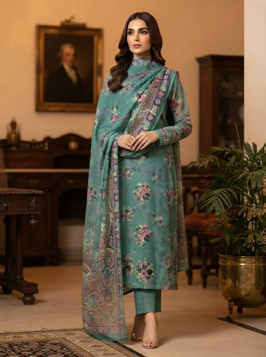 MS-1065 Pure Chiffon Barosha China Multi Digital Timeless Elegance