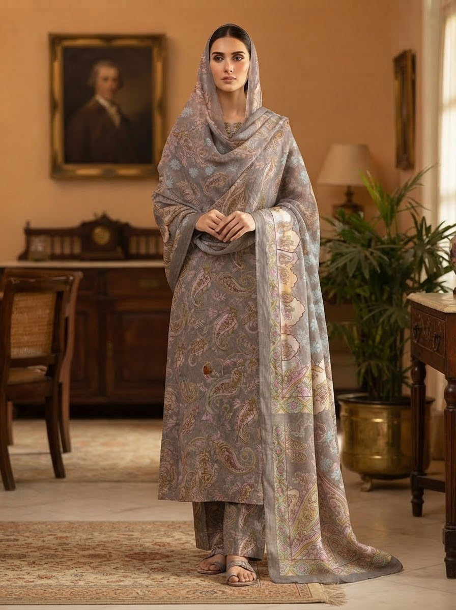 MS-1056 Pure Chiffon Barosha China Multi Digital Timeless Elegance