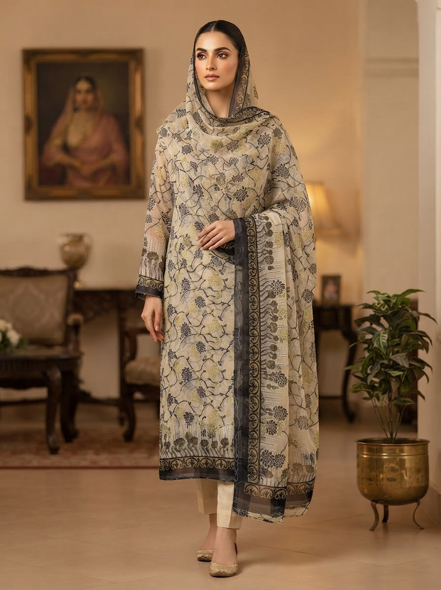 MS-1060 Pure Chiffon Barosha China Multi Digital Timeless Elegance