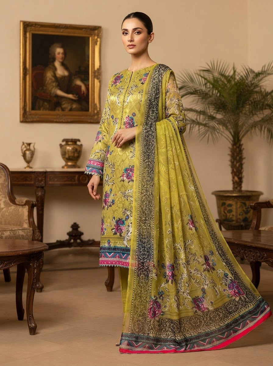 MS-1059 Pure Chiffon Barosha China Multi Digital Timeless Elegance