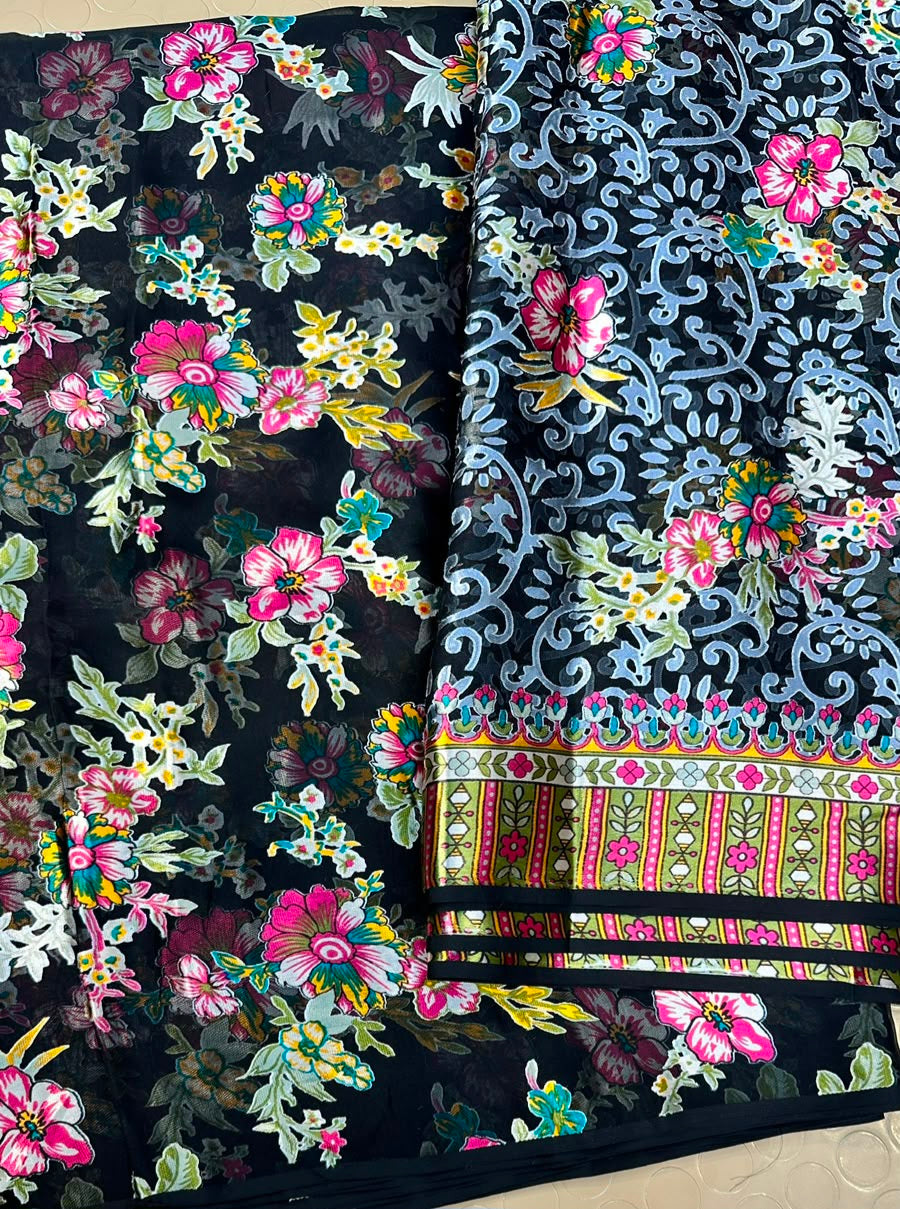 MS-1069 Pure Chiffon Barosha China Multi Digital Timeless Elegance