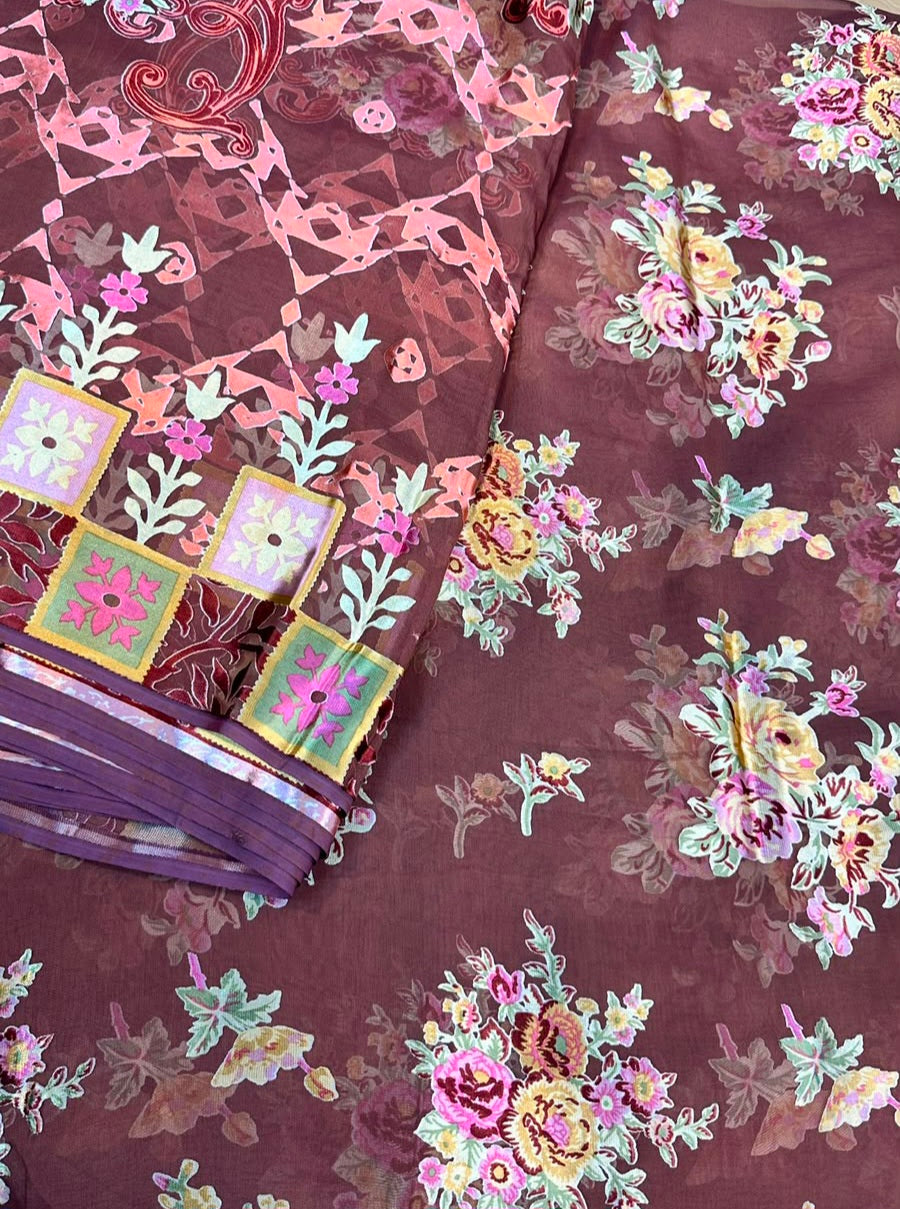 MS-1054 Pure Chiffon Barosha China Multi Digital Timeless Elegance