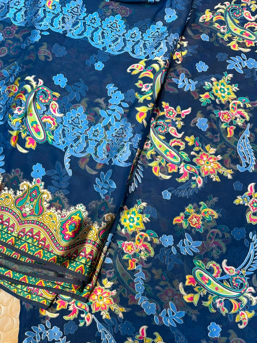 MS-1068 Pure Chiffon Barosha China Multi Digital Timeless Elegance