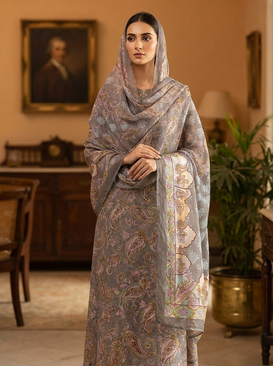 MS-1056 Pure Chiffon Barosha China Multi Digital Timeless Elegance