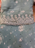 MS-10108 Luxury Pure Bamber Chiffon | Embroidered Shirt & Dupatta