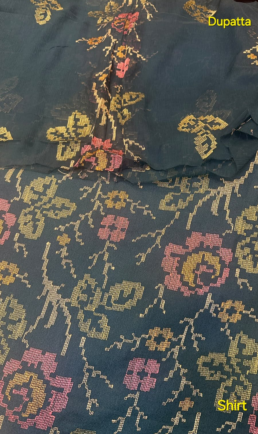 MS-10147 Original Pure Swiss Karandi Embroidered Complete 3Pc Suit