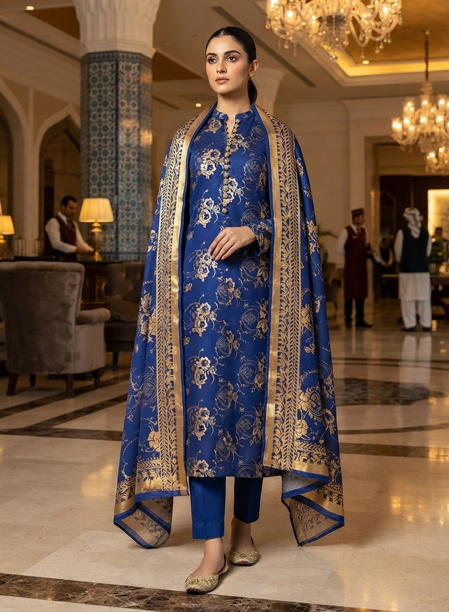 MS-1092 Luxury Pure China Patti With Pure Barosha Dupatta