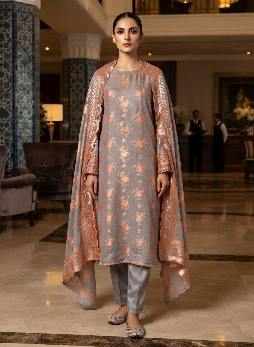 MS-1099 Luxury Pure China Patti With Pure Barosha Dupatta