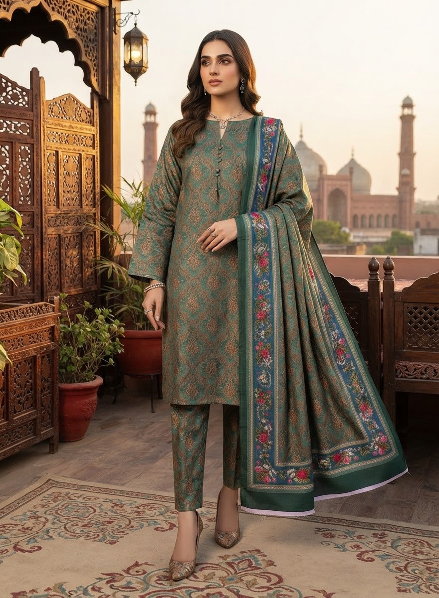 MS-10126 Marina Digital Print Full Suit with Pashmina Marina Shawl
