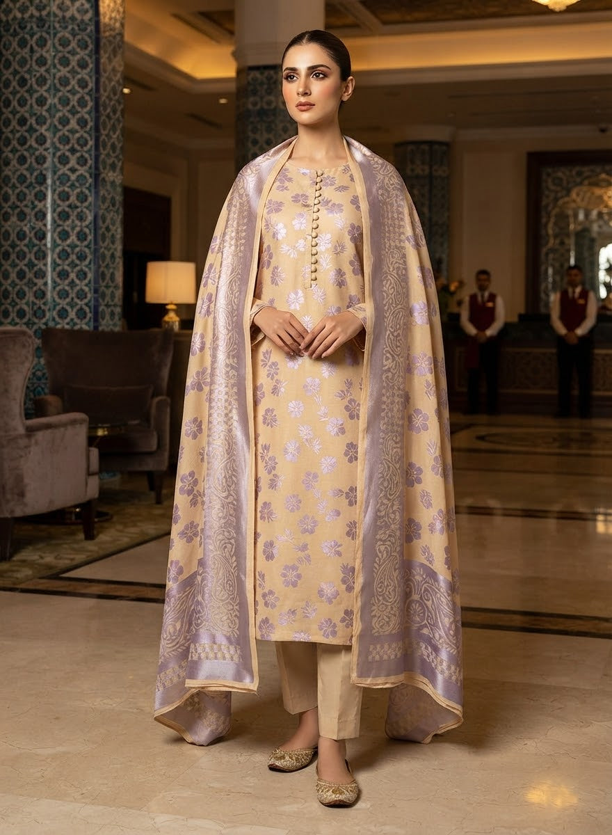 MS-10106 Luxury Pure China Patti With Pure Barosha Dupatta