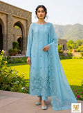 MS-10115 Luxury Pure Bamber Chiffon | Embroidered Shirt & Dupatta