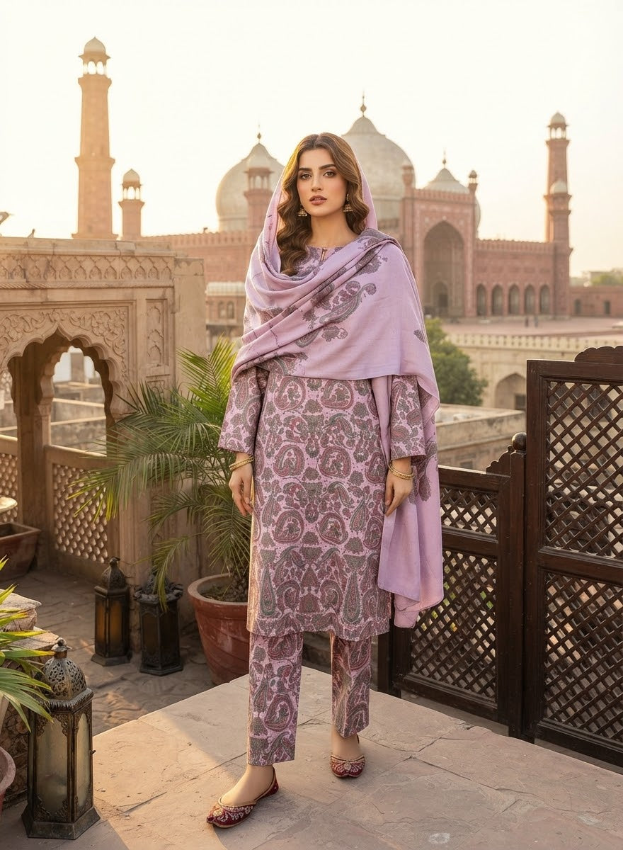 MS-10120 Marina Digital Print Full Suit with Pashmina Marina Shawl