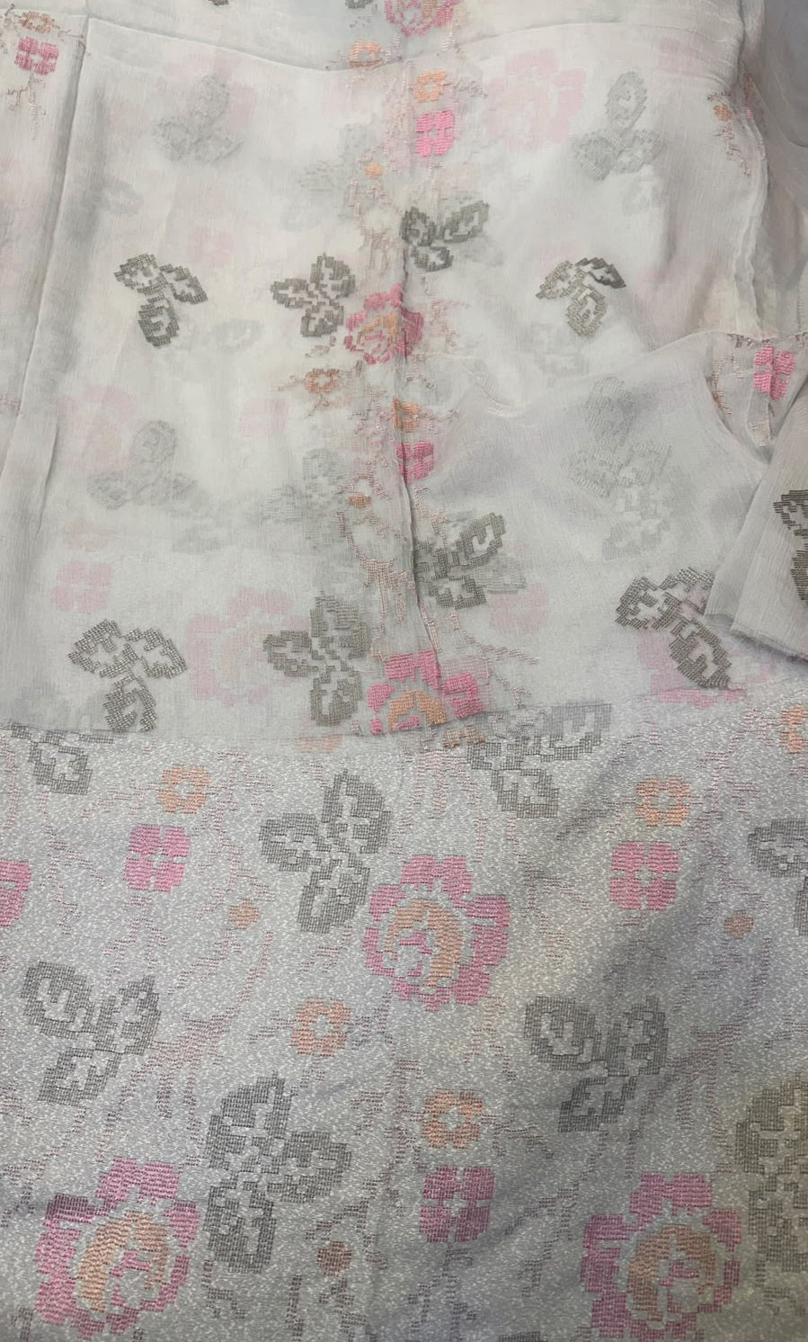 MS-10144 Original Pure Swiss Karandi Embroidered Complete 3Pc Suit