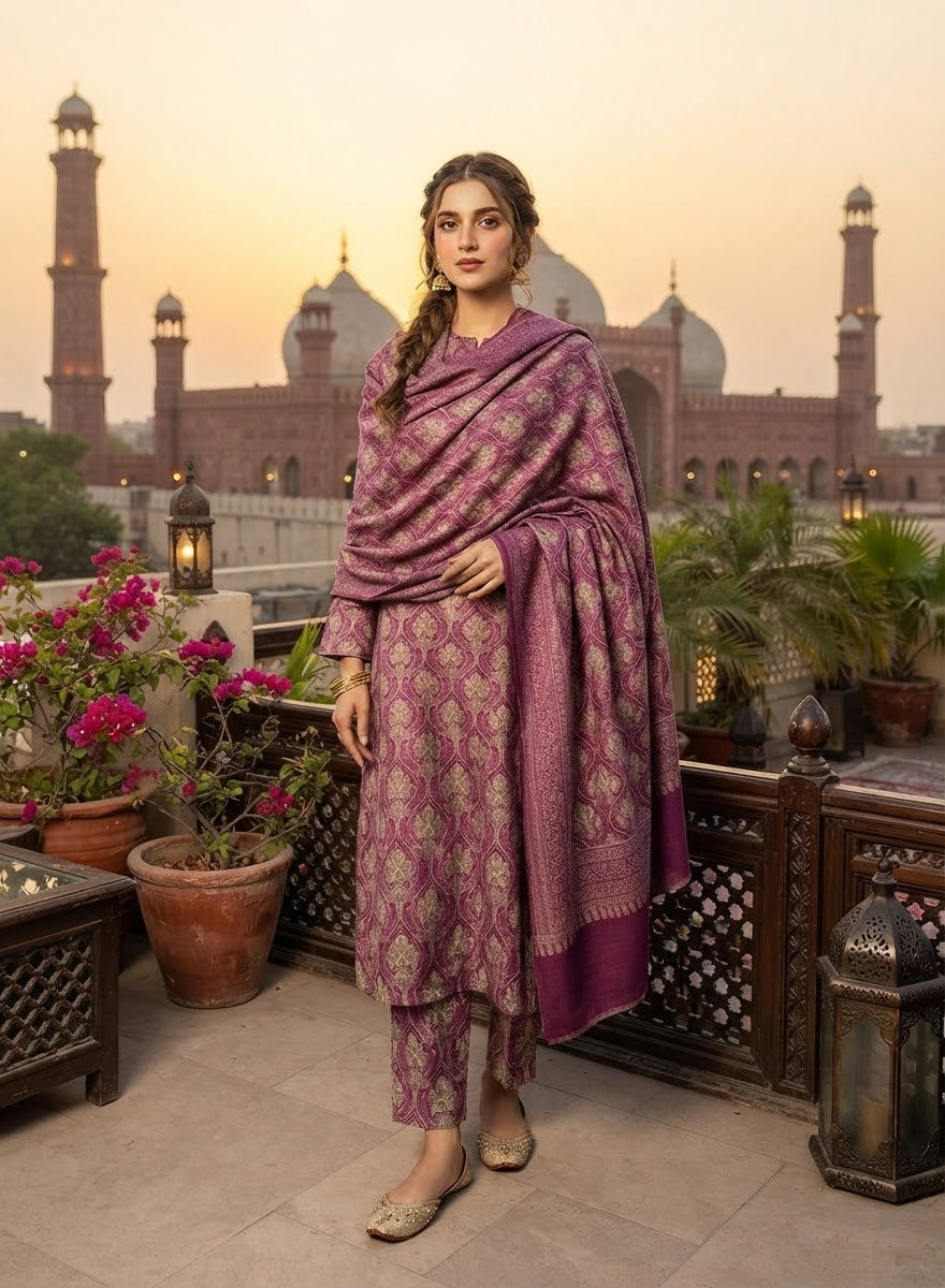 MS-10131 Marina Digital Print Full Suit with Pashmina Marina Shawl