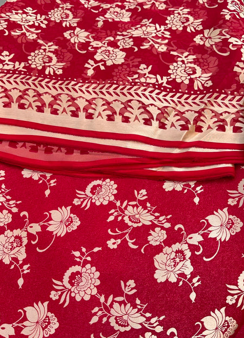 MS-10100 Luxury Pure China Patti With Pure Barosha Dupatta