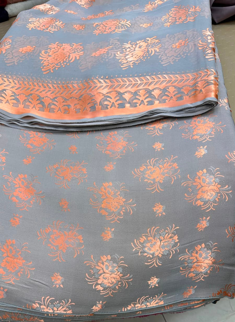 MS-1099 Luxury Pure China Patti With Pure Barosha Dupatta