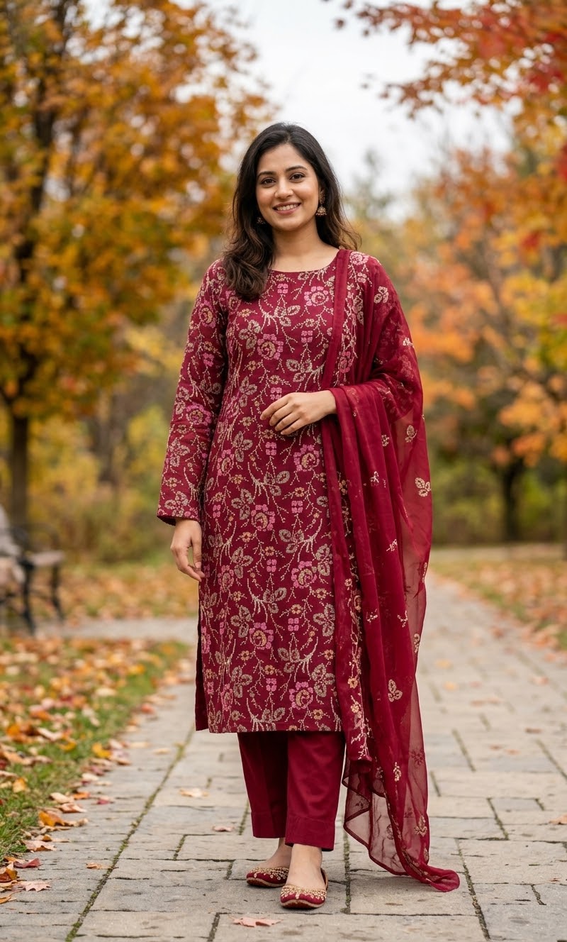 MS-10146 Original Pure Swiss Karandi Embroidered Complete 3Pc Suit