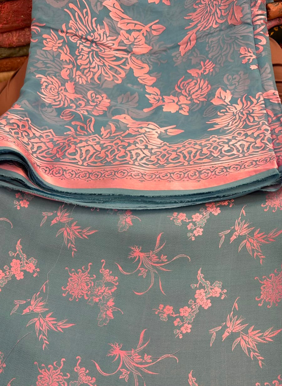 MS-10104 Luxury Pure China Patti With Pure Barosha Dupatta