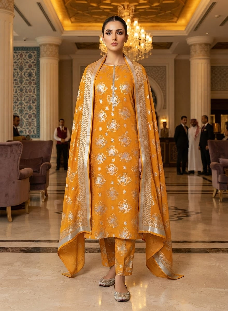MS-1094 Luxury Pure China Patti With Pure Barosha Dupatta