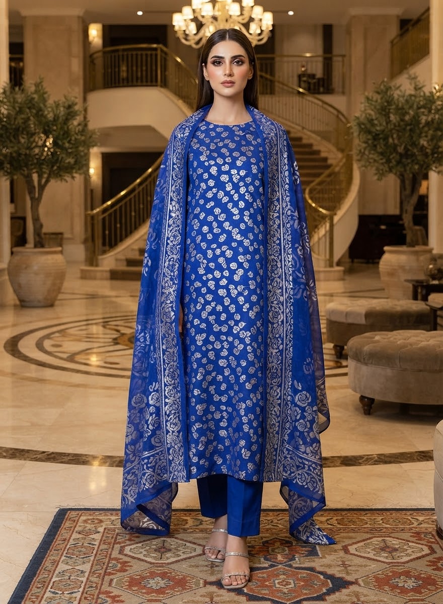 MS-1095 Luxury Pure China Patti With Pure Barosha Dupatta