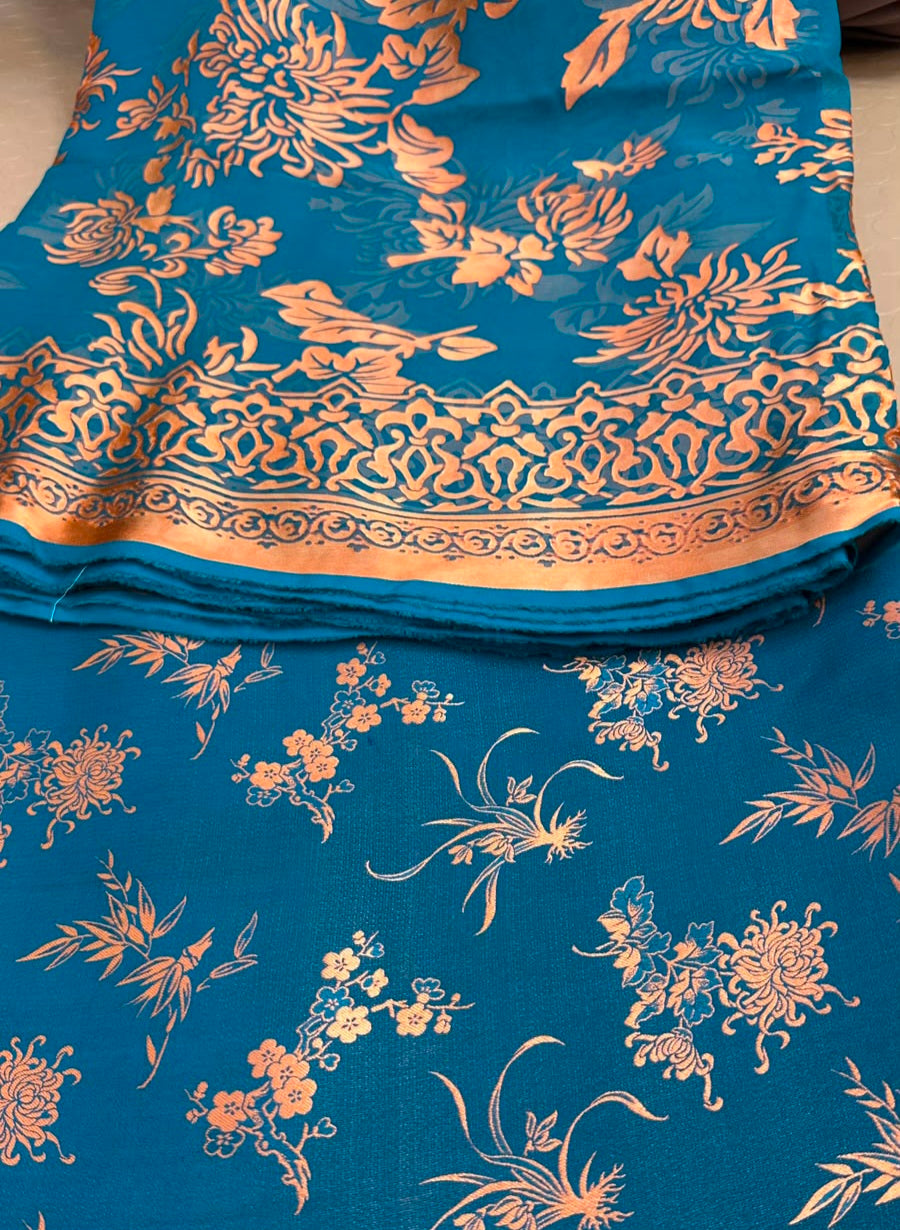 MS-1087 Luxury Pure China Patti With Pure Barosha Dupatta