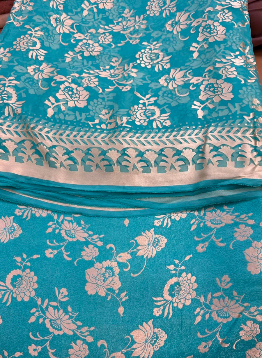 MS-10105 Luxury Pure China Patti With Pure Barosha Dupatta