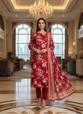 MS-10100 Luxury Pure China Patti With Pure Barosha Dupatta